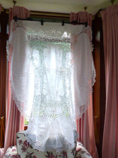 antike alte Tischdecke Handarbeit Richelieu Stickerei oval 190 x 155