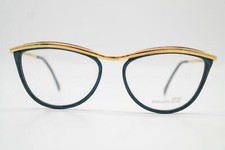 Vintage Brille Essilor 4102 Gold Blau Oval Brillengestell eyeglasses