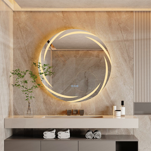 Led badspiegel rund streamer - led,