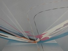 Ölgemälde abstrakt  Einschlag Wellen signiert Dekoration Büro Praxis 59,5x69,5cm