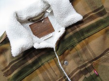 Levi's Karo Holzfäller Winterjacke Gr. S Warm Gefütterte Woll-Fleece Jacke TOP !