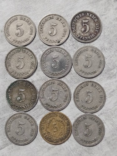 Münzlot 12x pfennig - münzlot,