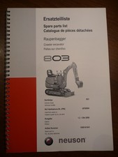 x 329 Neuson 803  Ersatzteilliste parts list Ersatzteilbuch