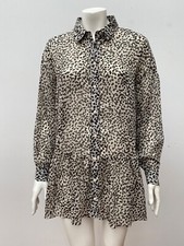 H&M oversized Peplum Long Bluse Tunika Leoprint Gr. 42
