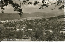 AK Schopfheim (Baden) Lk Lörrach - Wiesental, Fabrik-Schornsteine - 1955 gel.