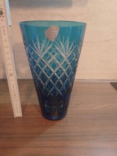 Blauer überfang Vase Blau 19
