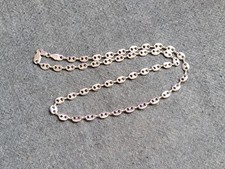 schwere lange Bohnen-Kette aus 925er Silber - Vintage, Art Deco, Jugendstil, alt