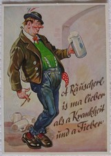 AK Scherzkarte A Räuscherl is