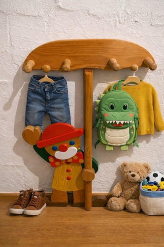 Holz kinder wand garderobe - holz,