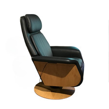 Stressless Relaxsessel Sam Wood Disc Leder Paloma Shadow Blue Eiche 