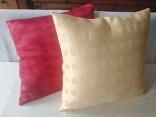 Neu!BWare 2St Kissenbezuge Edles Seiden Optik 38x38cm VanilleRot Satin Poly Set1