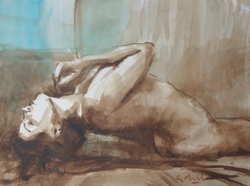 Gerry miller aquarell - miller., aquarell-"akt"