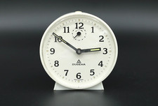 Dugena Tischuhr Uhr Wecker weiß 70er Jahre aus Kunststoff Vintage H 9 cm