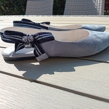 Schöne Kennel und Schmenger Ballerina Gr 38 UK 5 Blau mit Strass Luxus Vollleder