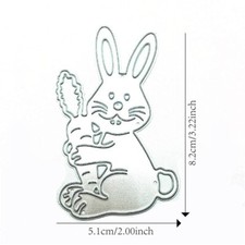 Stanzschablone Osterhase mit Möhre, Größe 8,2 cm x 5,1 cm (041)