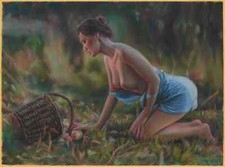 Schöne nackte Frau beim