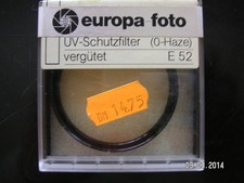 UV-Schutzfilter (0-Haze), E 52, vergütet