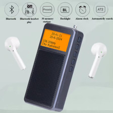 Mini Bluetooth Radio Tragbar FM Stereo Radio Lautsprecher Wecker Wiederaufladbar