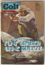 ✪ COLT WESTERN #53 Tom West: Fünf Gräber ohne Kreuze, Pabel 1973 ROMANHEFT