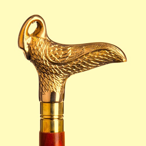 Spazierstock bronzeskulptur - spazierstock,