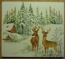 Deko HDF - Tiere Natur Hirsch Winter Schnee