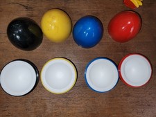 4x ThermoEierbecher, Retro, 4 verschiedene Farben, Eierbecher Mit Styropor 