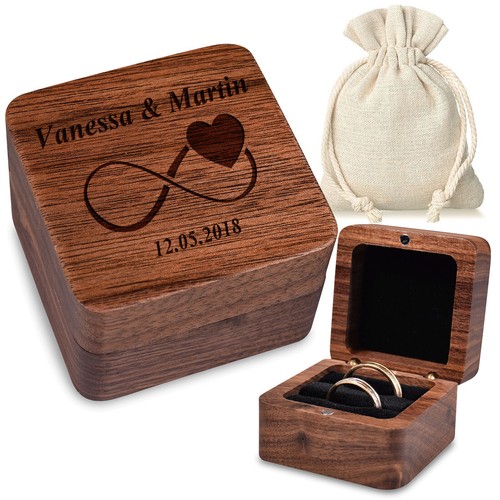 Holz ringbox ringkissen - ringbox, mit