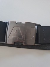 Original ARMANI JEANS Ledergürtel AJ Herren Gürtel Schwarz Metallschnalle