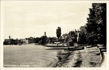 Ak Langenargen am Bodensee,  Uferpromenade, Boote, Bäume, Häuser - 4878740