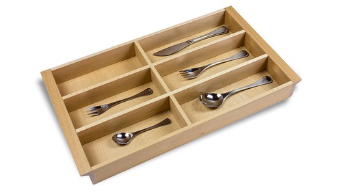 Besteckeinsatz buche 60er - besteckeinsatz,