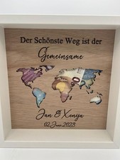 Geldgeschenk Hochzeit, Weltkarte Der schönste Weg, Geschenkidee Brautpaar, Reise
