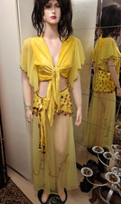 Bauchtanz - Rock  + Oberteil + Hüfttuch gelb