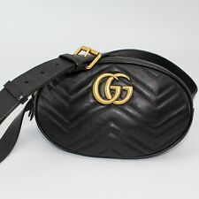 Gucci Marmont GG große Gürtel-Tasche Leder Schwarz ID 491294 498879 #1175