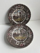 6 x Royal Tudor Ware Staffordshire Coaching Taverns 1828 Kuchenteller