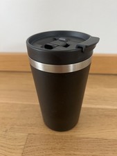 Thermobecher Kaffee Tee schwarz 350ml Edelstahl Kaffeebecher +Deckel unbenutzt