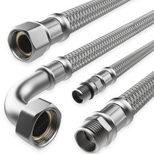 Flexschlauch Edelstahl Panzerschlauch 3/8 1/2 3/4 1 Zoll Sanitär Hauswasserwerk