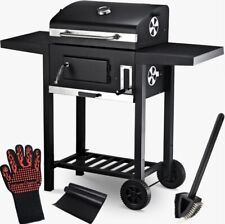 Holzkohlegrill mit Deckel. - Grillwagen I 2 Ablagen, Thermometer uvm.