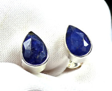 Saphir Ohrstecker 925 Silber ca. 6,5 x 4,5 mm groß fac. Tropfen SONDERPREIS NEU*