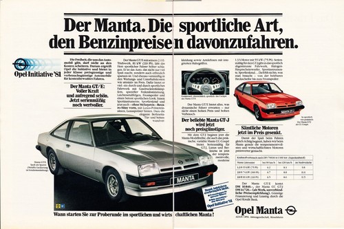 Opel manta und - gt/e, gt/j
