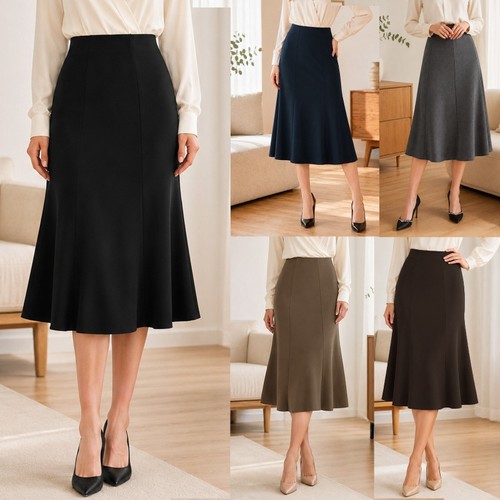 Damen high waist midirock - waist,