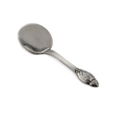 Flacher Tartelet Servierlöffel "Evald Nielsen" No.6 in 830er Silber 17 cm