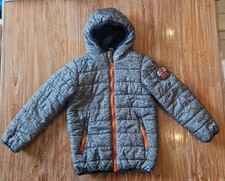 TOP!!! Dopodopo Jacke Übergangsjacke Steppjacke Gr. 128 grau meliert + orange