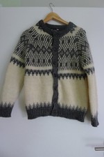 Eskimo Knitwear Strickjacke 100% Wolle Gr. S 34-36 Norwegermuster Island