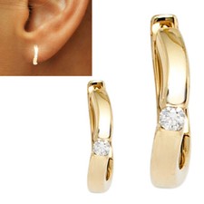 Kleine diamanten creole 585 - diamanten,
