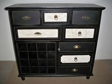 Holzkomode mit 8 Schubladen + Weinregal 16 Flaschen Tannenholz   Gutmann Factory