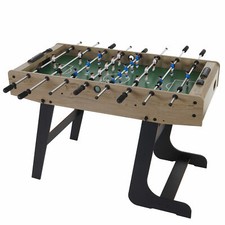 Tischkicker Manchester, Kicker Kickertisch Tischfussball, klappbar natur
