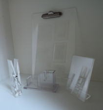 Schreibtischgarnitur,Plexiglas,Einzelteile,70er Jahre