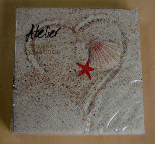 Servietten sand strand herz - sand,