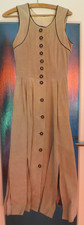 Langes beiges Leder - Trachten - Kleid - Gr. 36