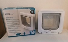 SUREFLAP Mikrochip Katzenklappe 4-Wege Haustierklappe mit Chip Weiß